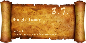 Burgh Tomor névjegykártya